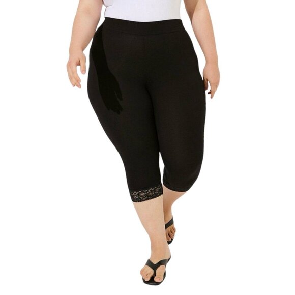 torrid Pants - TORRID Elastic Waist Lace Trim Petal Pusher Leggings Plus Size 4X High Waist NEW